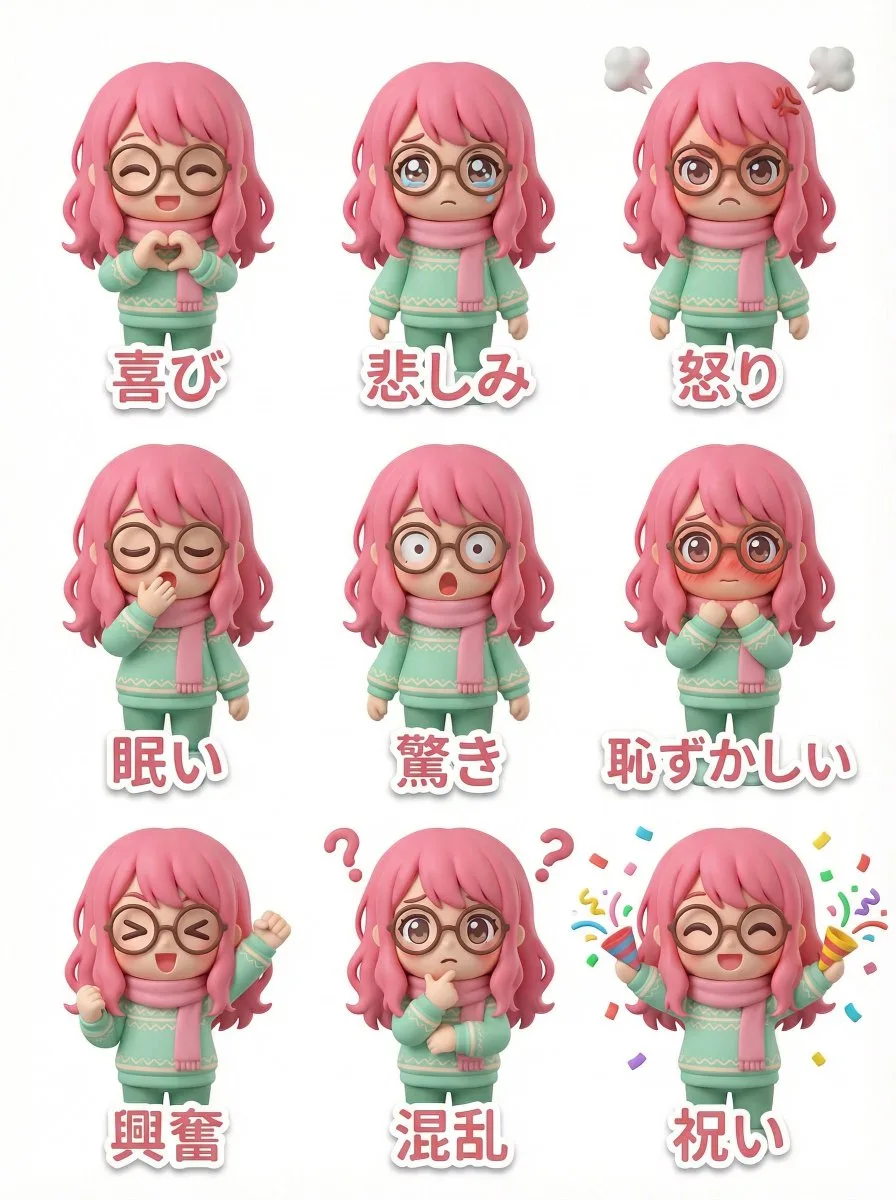 Pop mart 3d sticker grid — After