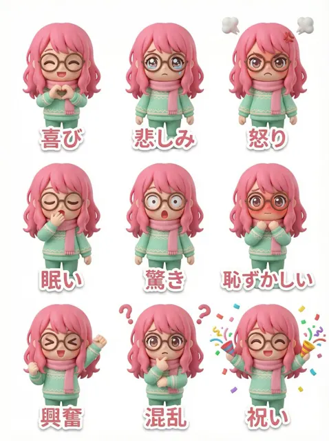 Pop mart 3d sticker grid
