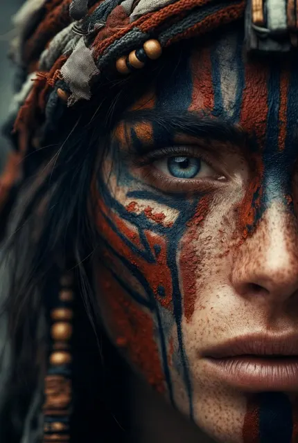 Tribal warrior gaze totem