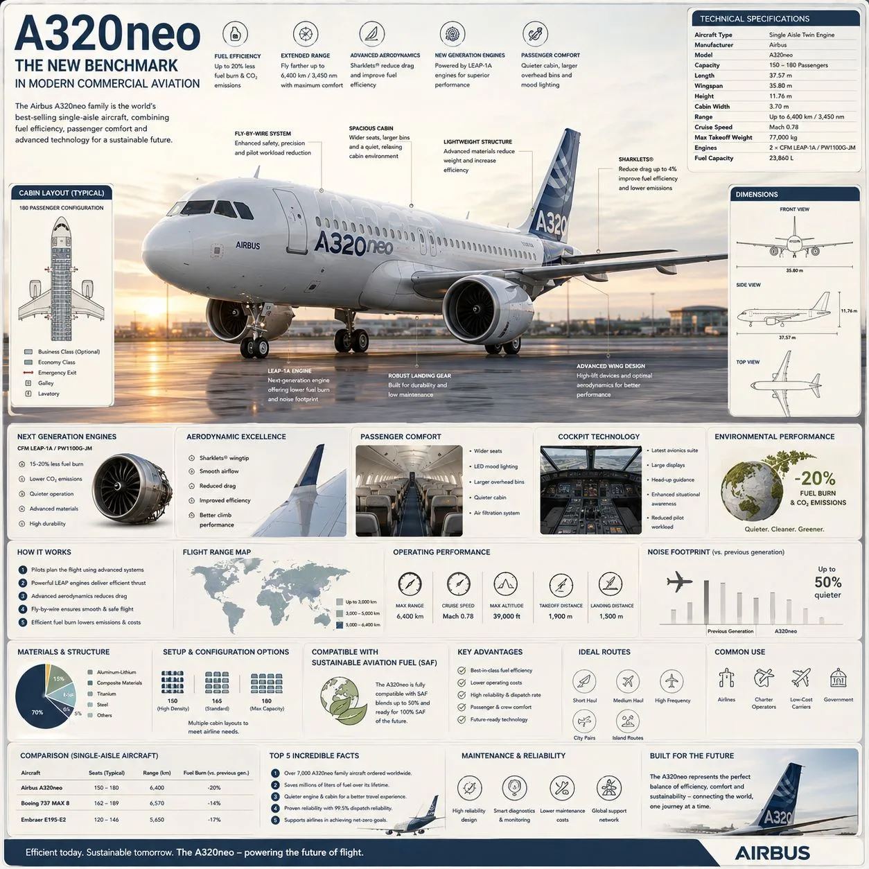 Premium commercial aviation infographic handbook — After