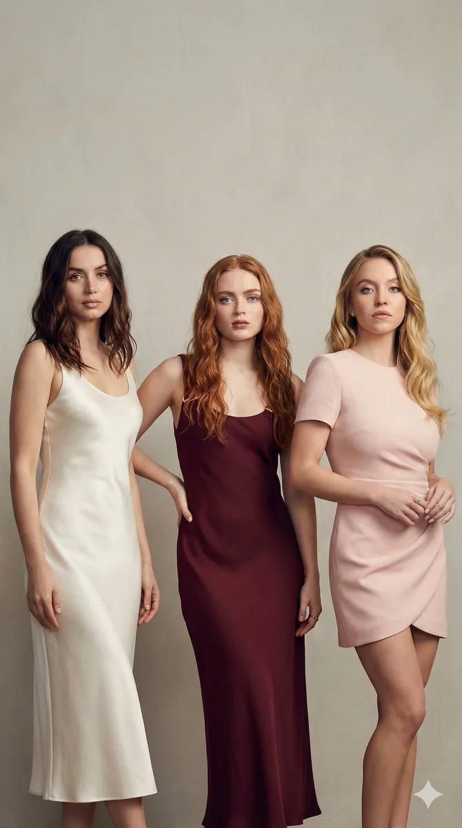 Three actresses luxury editorial — After