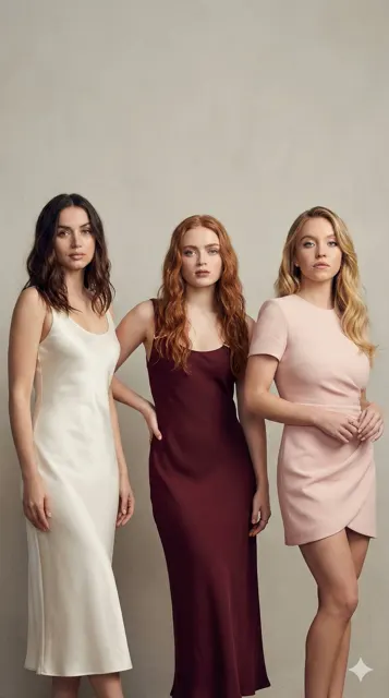 Three actresses luxury editorial