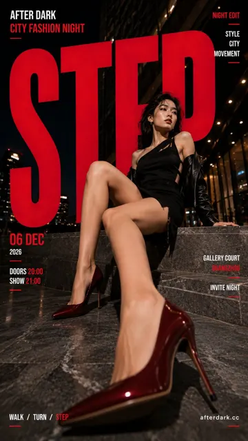 Fashion editorial poster forced perspective prompt