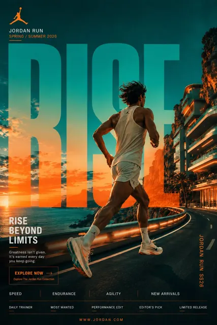 Ultra premium running footwear smm poster