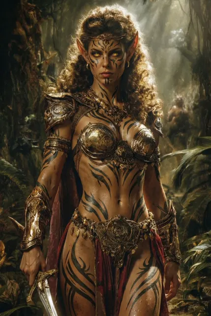 Mysterious black tribal warpaint