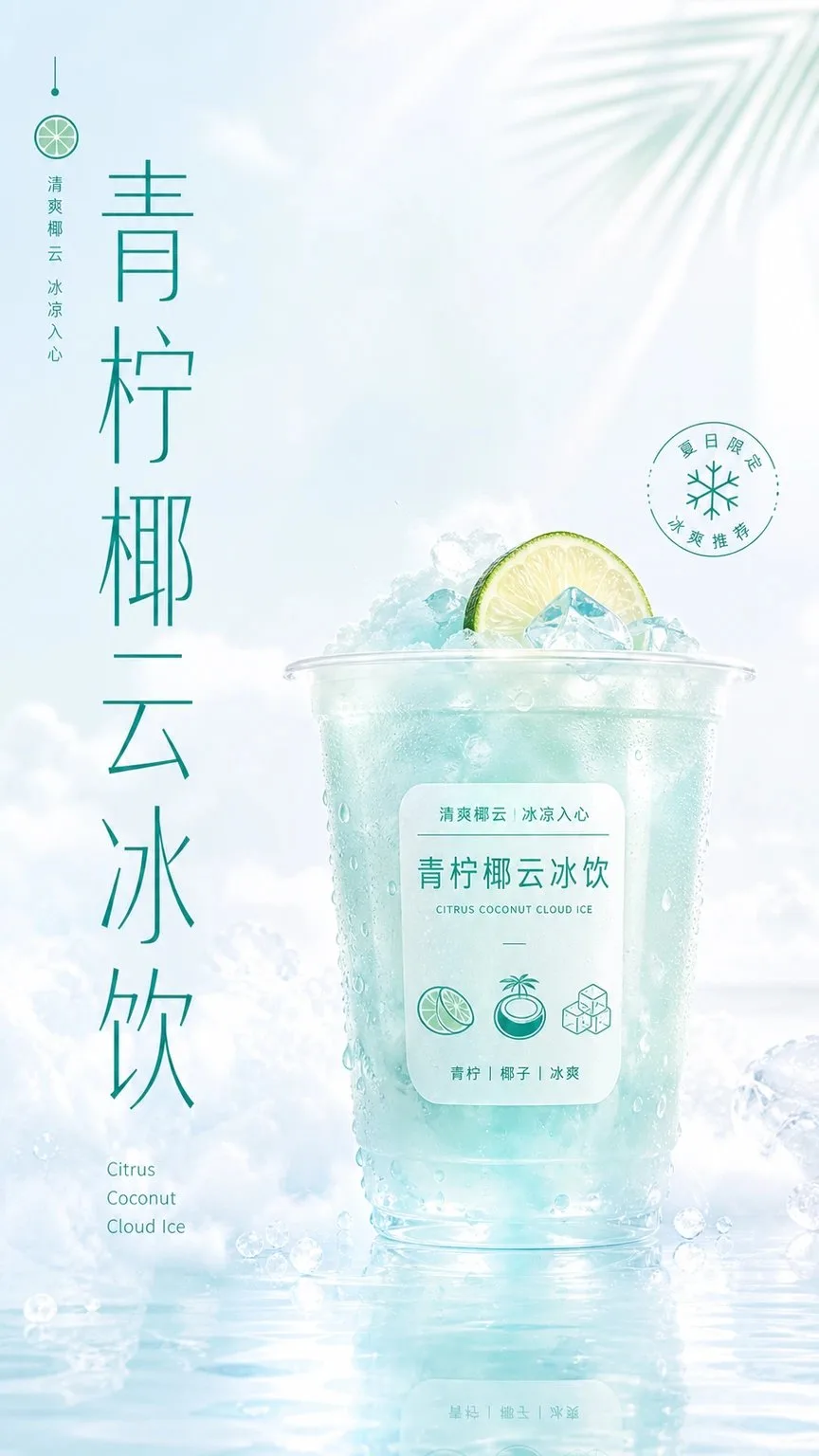 Lime coconut cloud ice drink summer visual — After