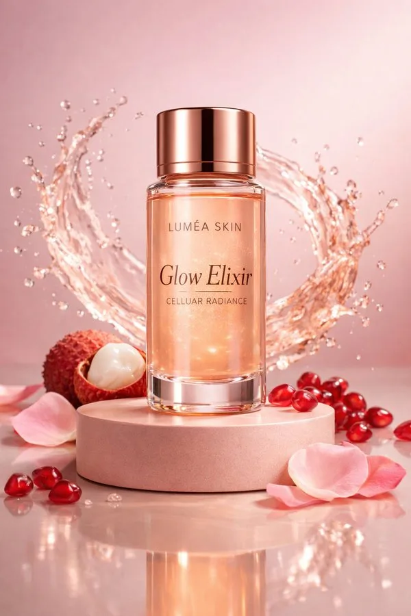 Luxury glow elixir product photography — After