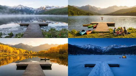 Cinematic four seasons grid