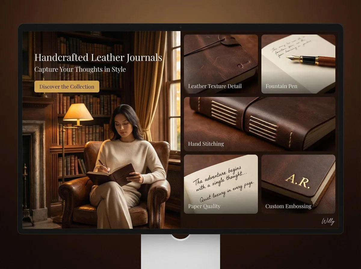 Quiet luxury library journal design — Sonra