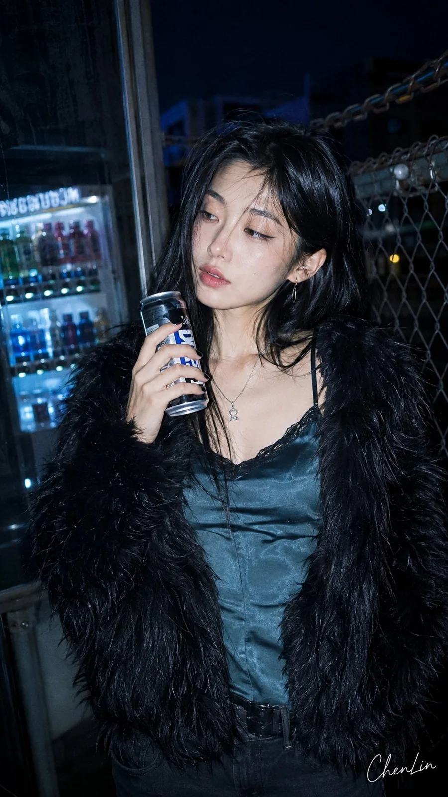 Korean night street ccd flash portrait — After