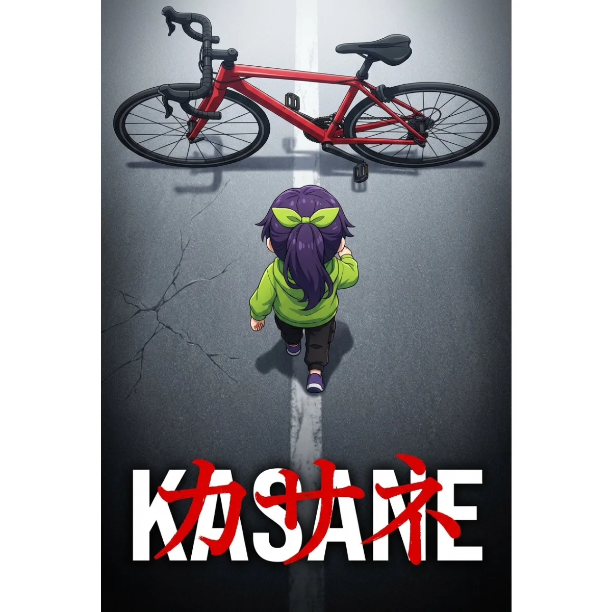 Overhead red bike back view poster — After