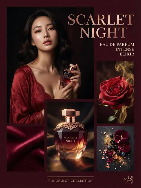 Scarlet night luxury perfume grid