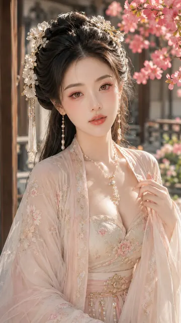 Gufeng noble lady spring water gloss makeup portrait