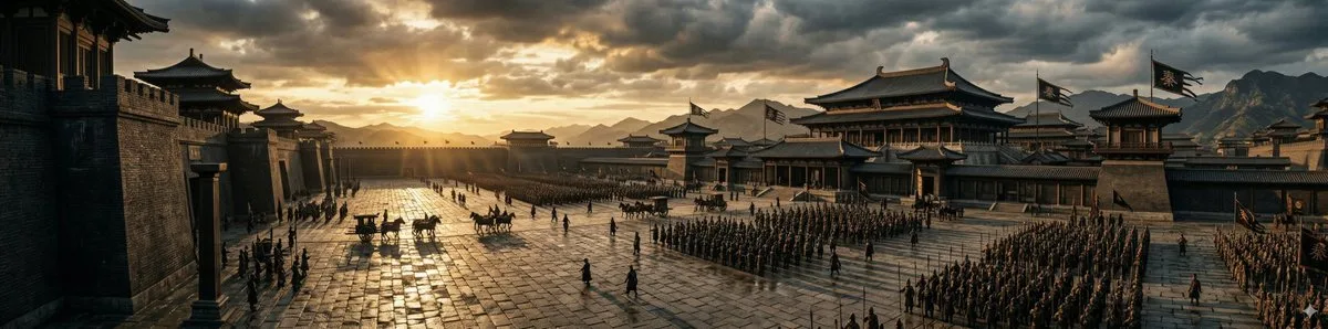 Epic qin palace twilight panorama — After