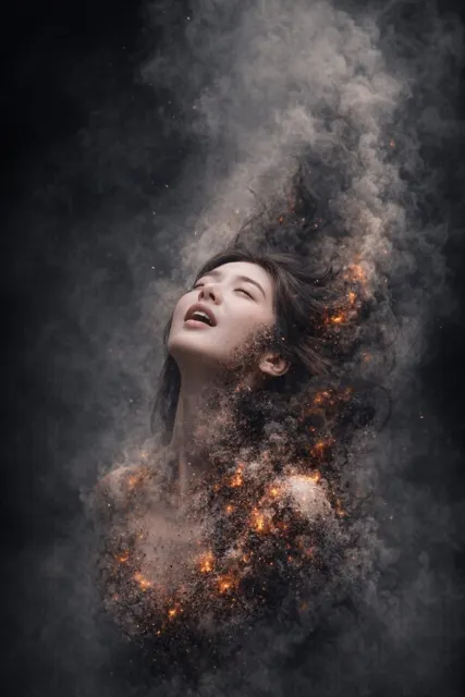 Dissolving into smoke ash