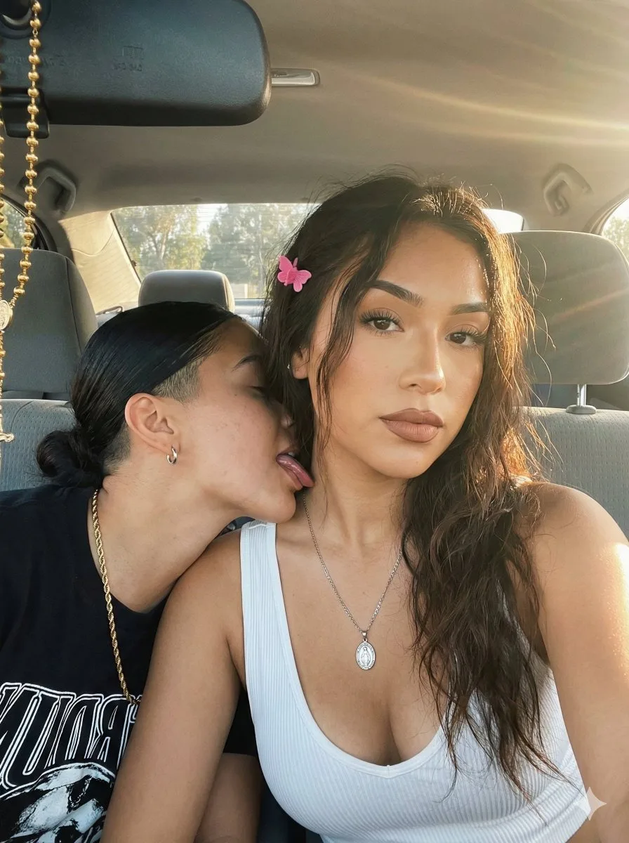Golden hour intimate car selfie — After
