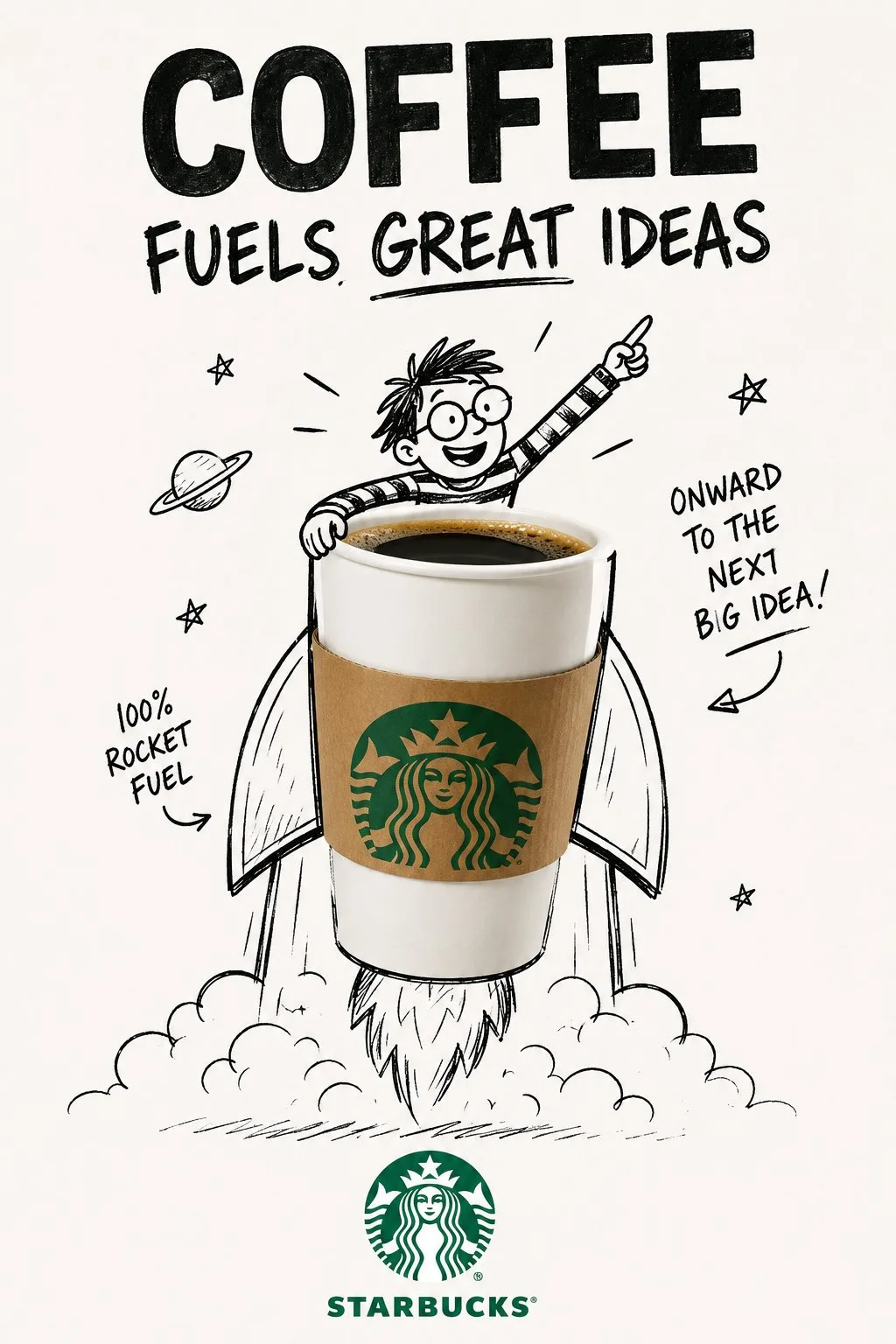 Innovative mixed media brand campaign poster doodle — Sonra