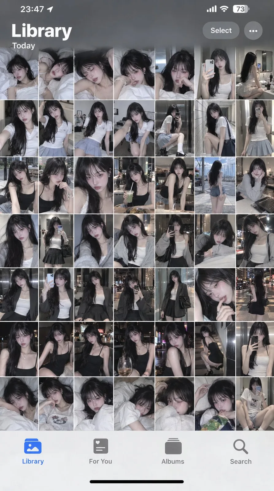 Iphone photos library screenshot east asian woman portrait — After