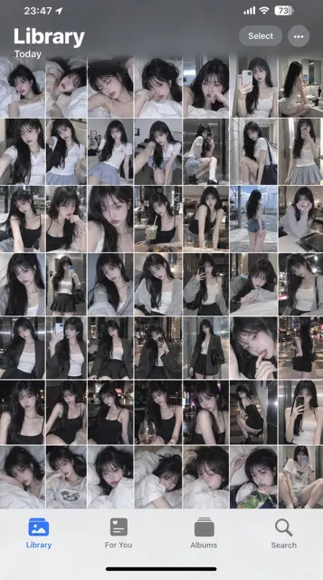 Iphone photos library screenshot east asian woman portrait
