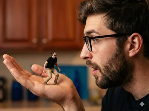 Miniature world in palm