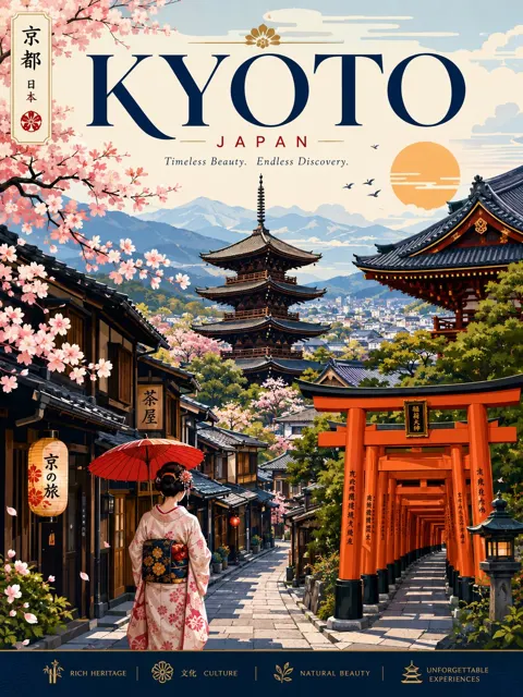 Tourism promotional poster vector style