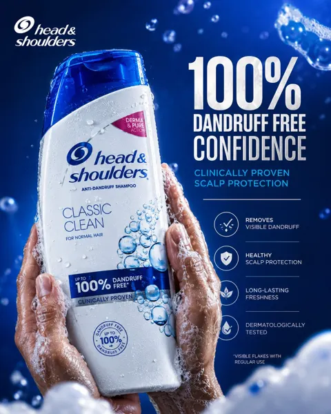 Head shoulders ultra premium fmcg social media ad prompt