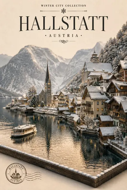Luxury travel poster four worlds masterpiece