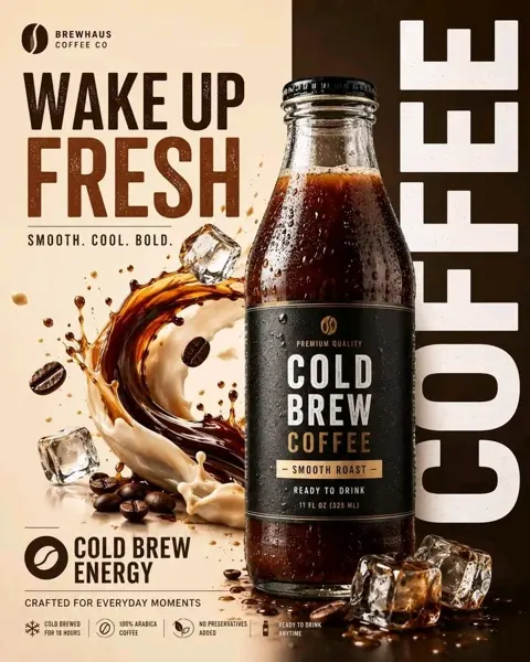 Modern premium beverage advertising poster