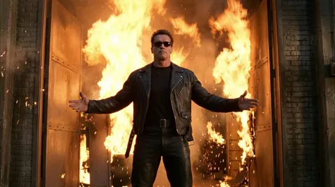 Cinematic white bear in winter forest