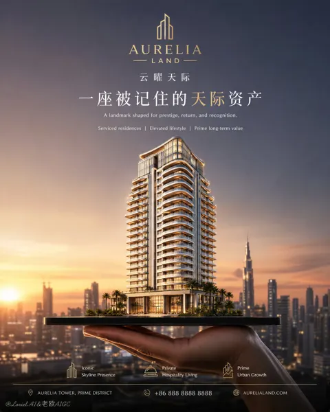 Aurelia land the address above luxury poster