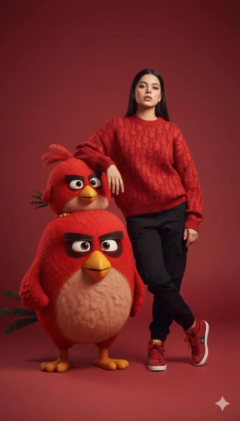 Playful red fashion editorial — After
