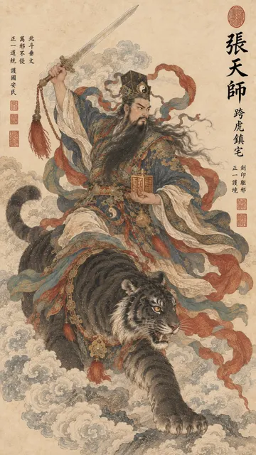 Traditional chinese gongbi deity scroll template
