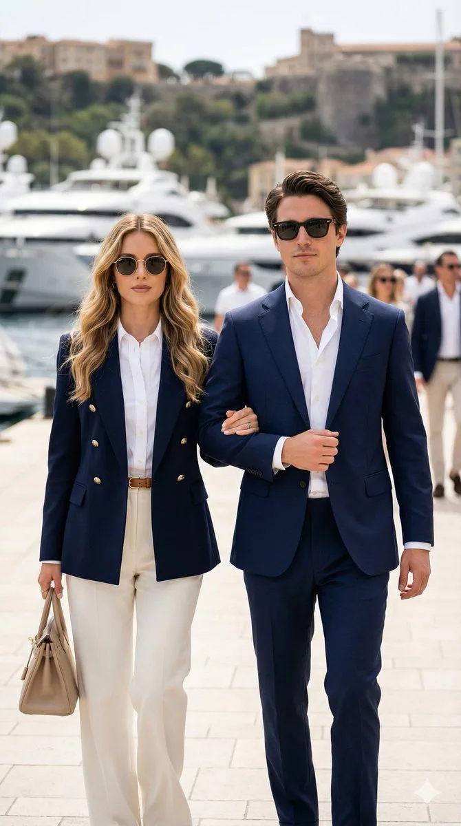 Old money marina couple fashion — After