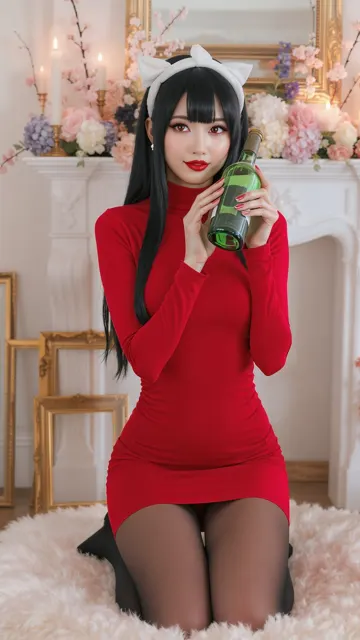 Yor forger red dress tipsy cosplay photography