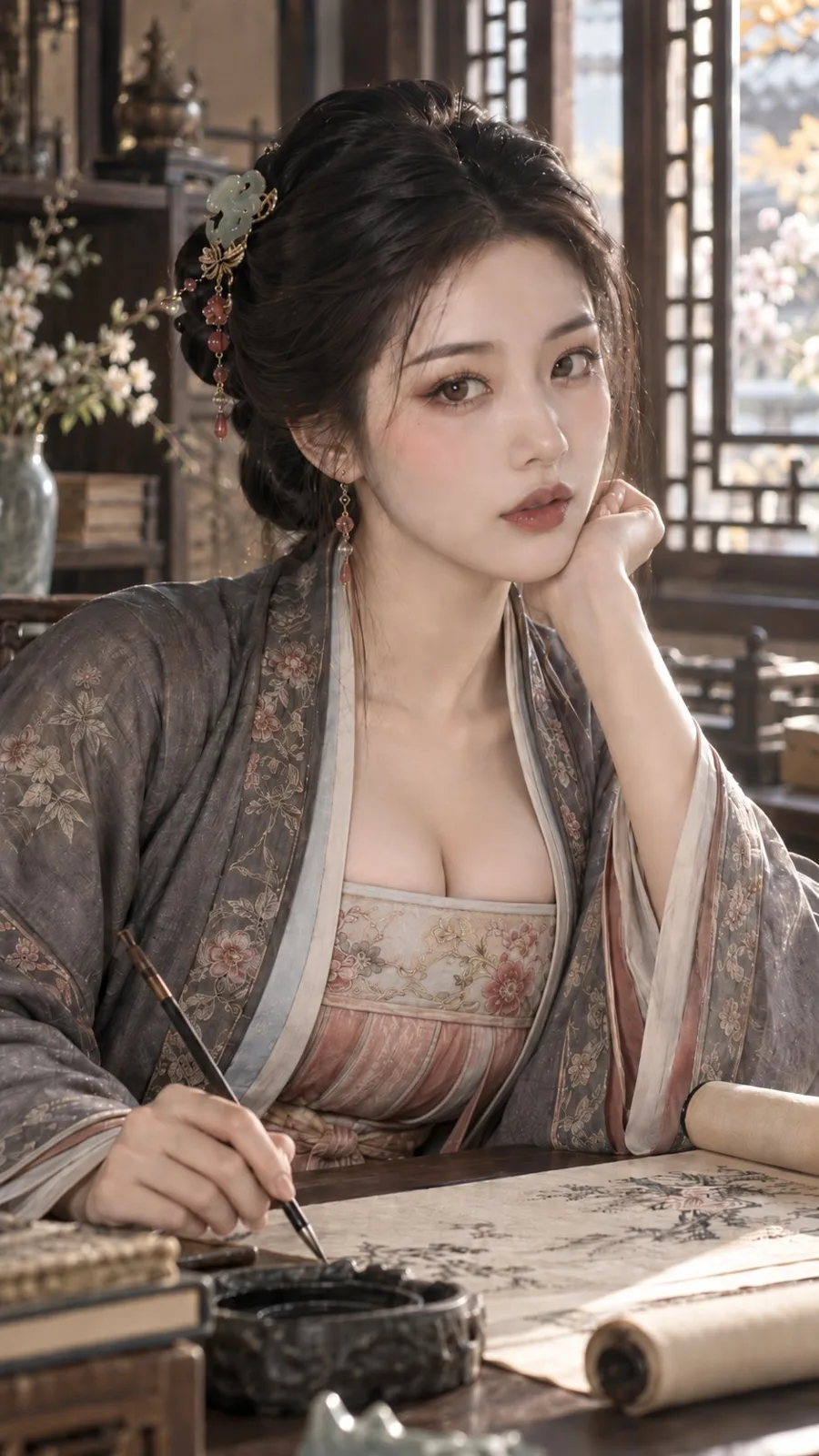 Ancient chinese scholarly noble lady portrait — Sonra