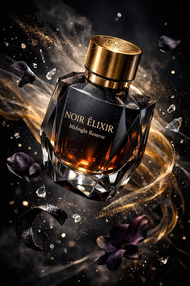 Dark obsidian perfume floating light — After