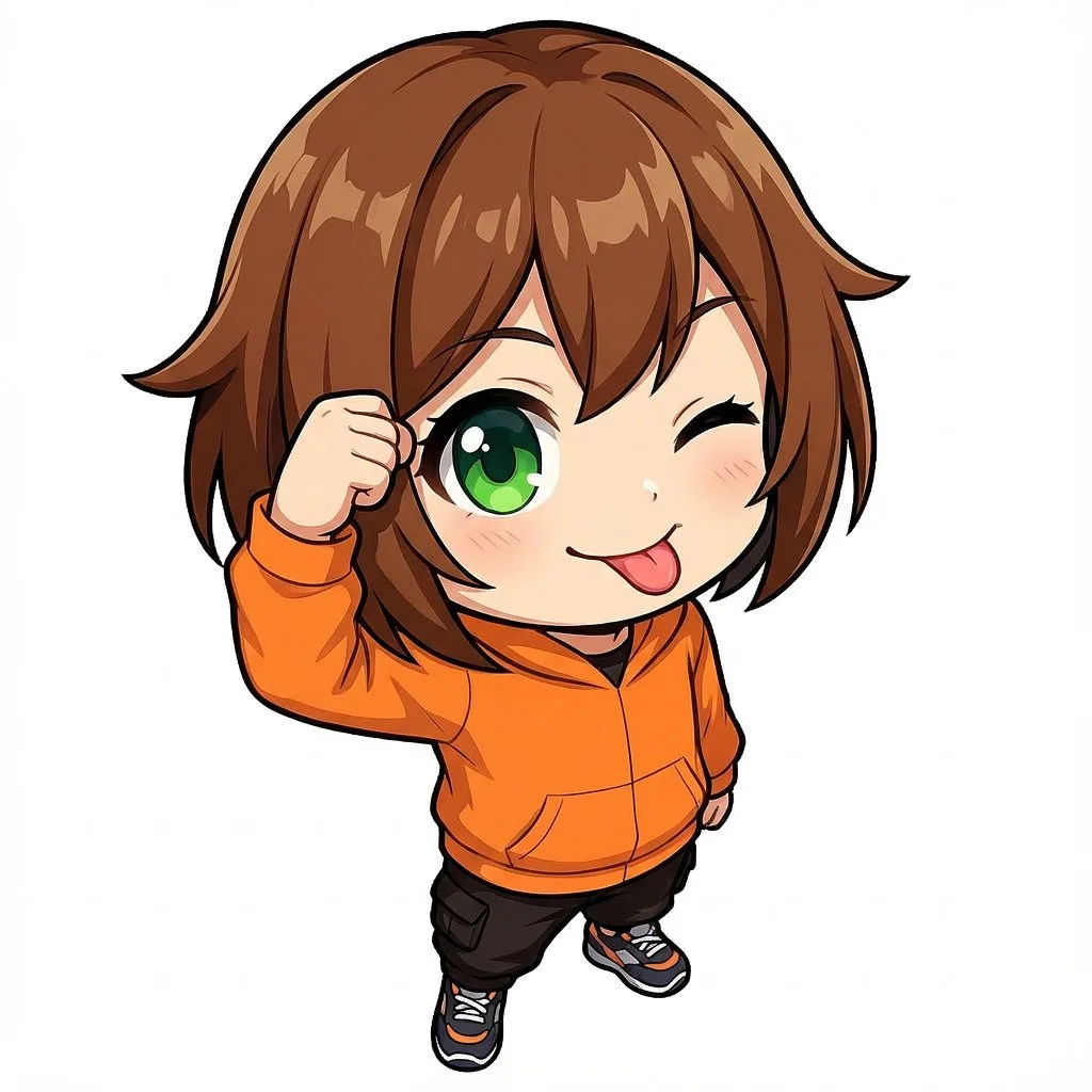 Playful chibi tehepero close up — Sonra