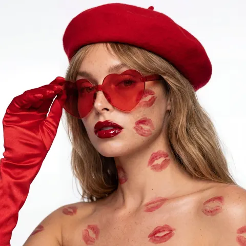 Red lip mark avant garde beauty editorial