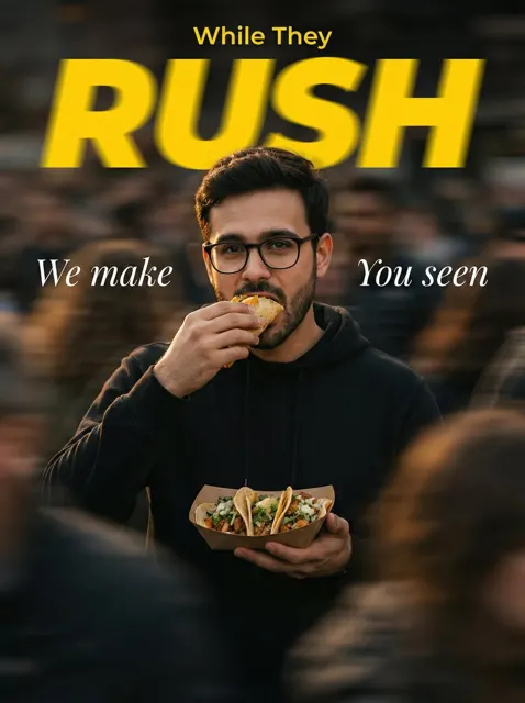 Stillness in chaos taco commercial