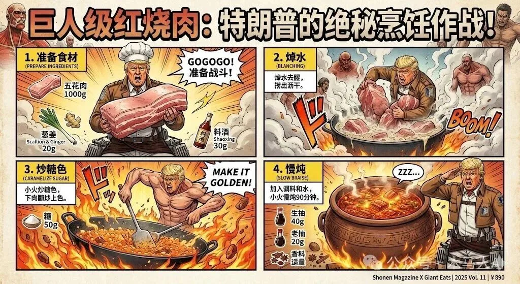 进击的巨人画风菜谱:红烧肉 — After