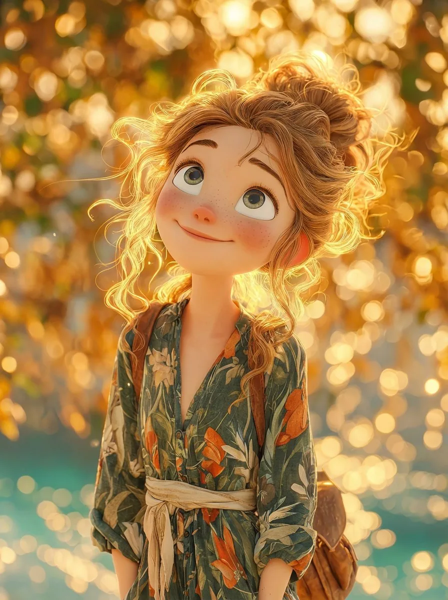 Disney style dreamy lighting lively girl — Sonra