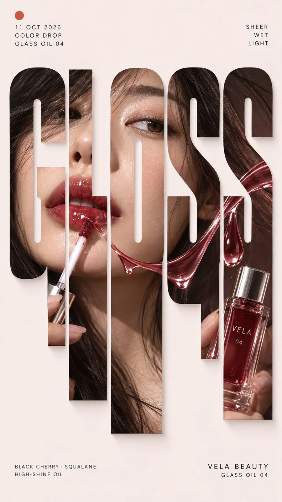 Premium fashion beauty sliced typography poster — Sonra
