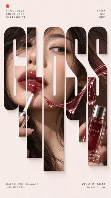 Premium fashion beauty sliced typography poster