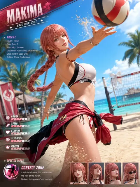 Beach volleyball character art