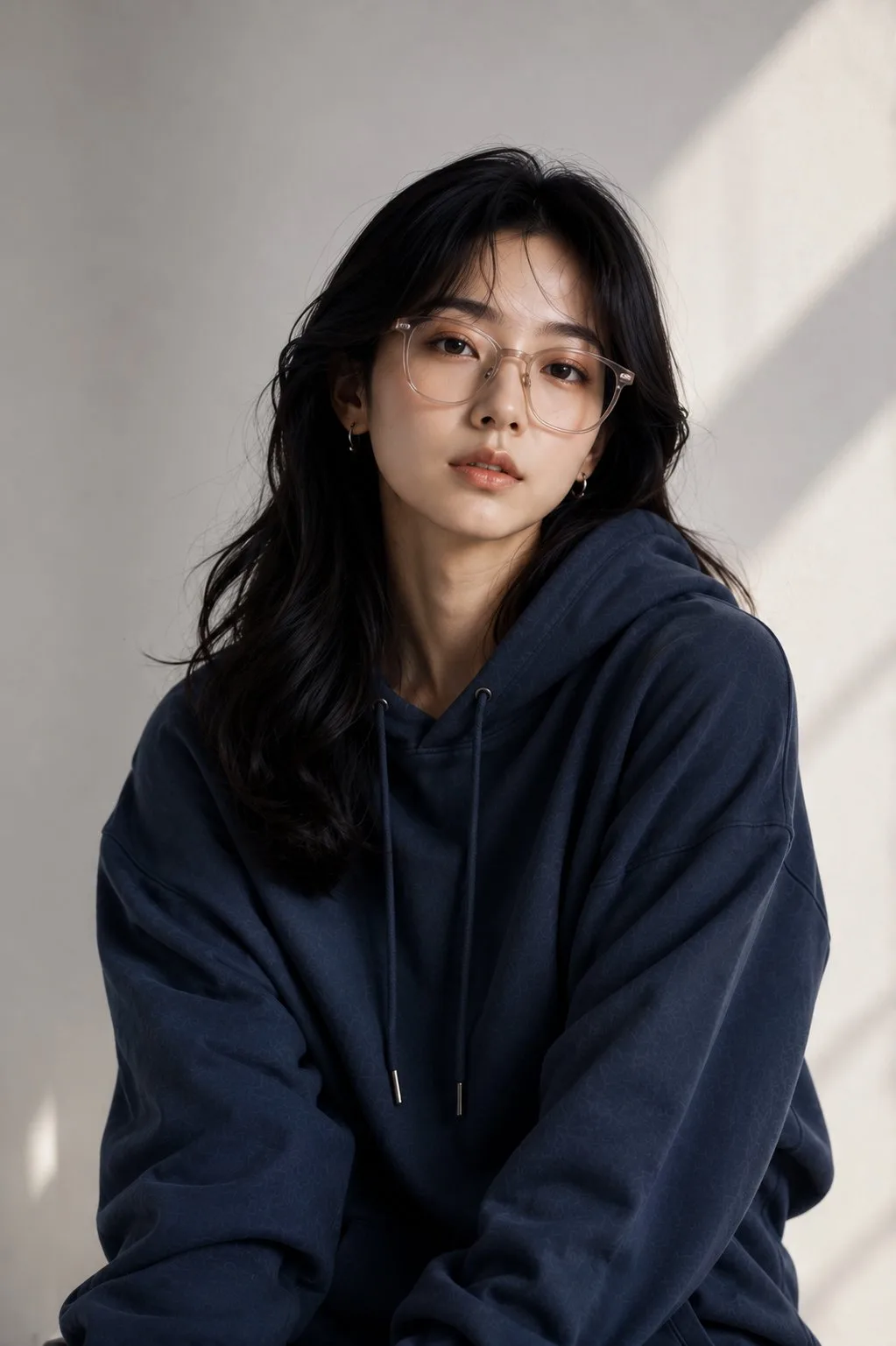 Premium fashion editorial east asian woman portrait — Sonra