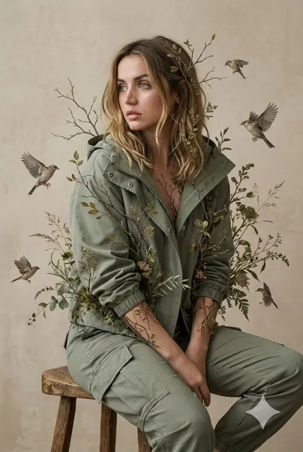 Ethereal nature fusion portrait