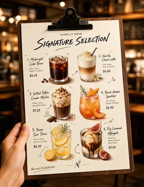 Kitsune table premium ramen tasting card poster
