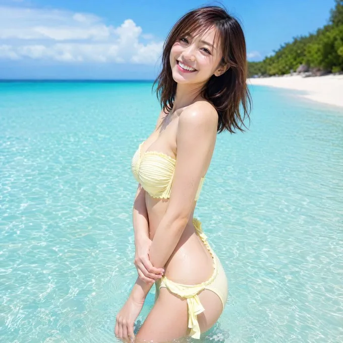 Blue coast bikini beauty — After