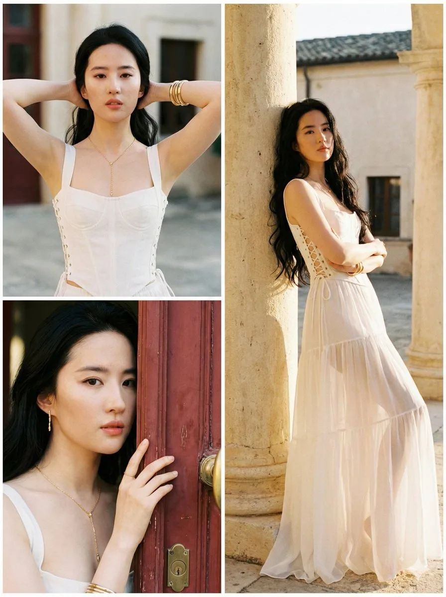 Mediterranean red door victorian fashion triptych — After
