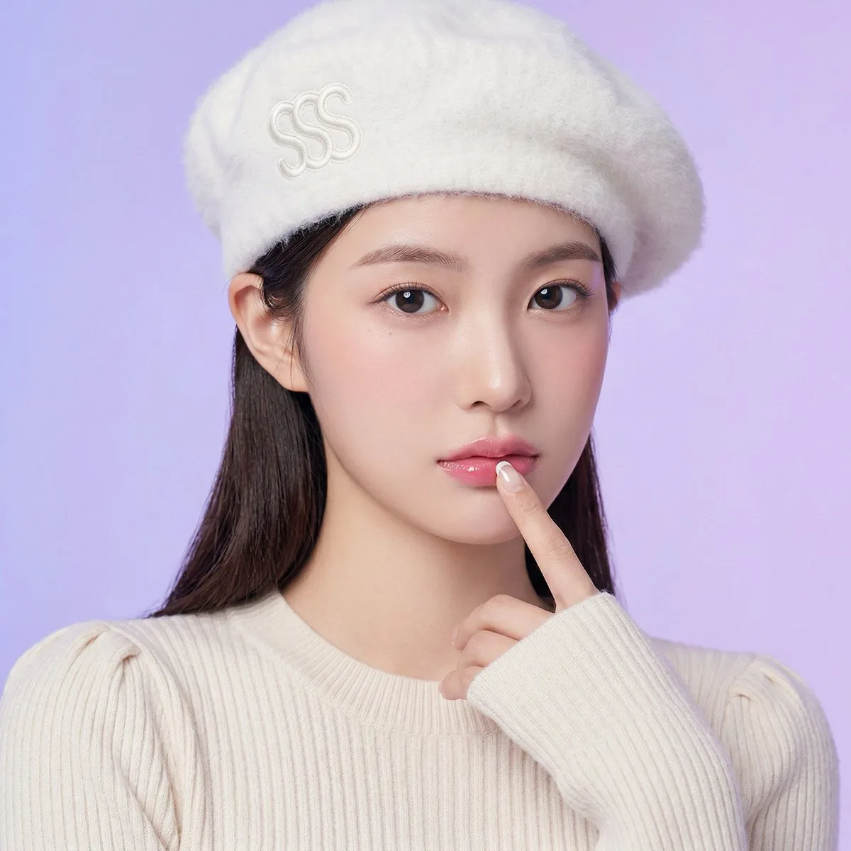 Soft purple winter girl portrait — Sonra